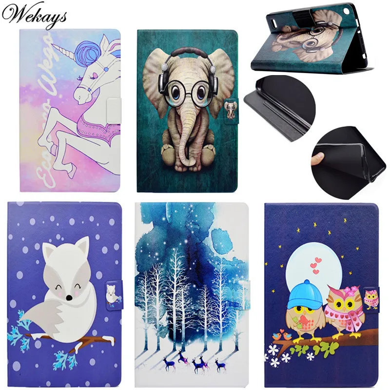 

Wekays For Amazon Fire 7 2015 Ultrathin Cartoon Unicorn Leather Case For Amazon Kindle Fire 7 Fire7 2015 7.0" Tablet Cover Cases