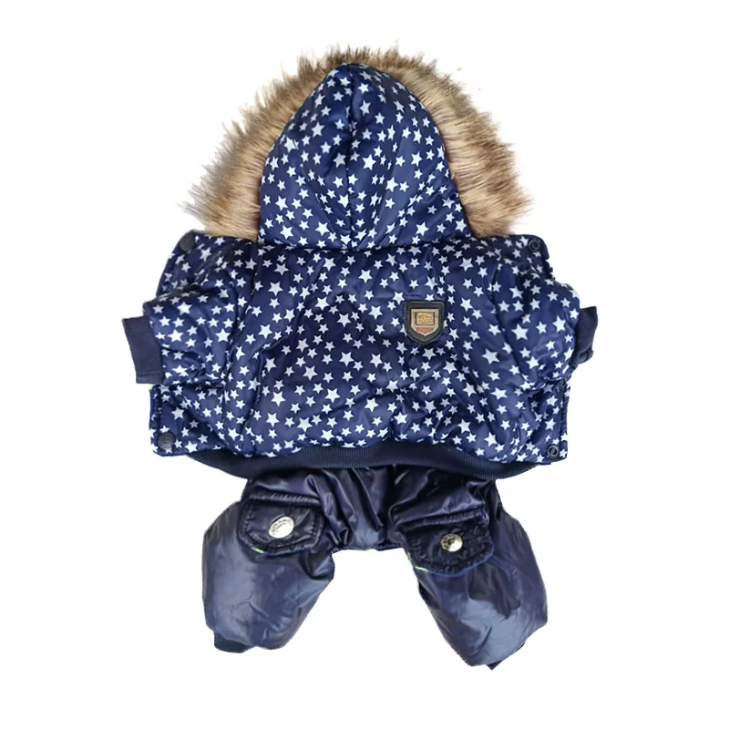 New Star Pattern Pet Dog Clothes Warm Jacket Coat For Small Dogs Windbreaker Thicker Cotton Hooded Chihuahua | Дом и сад
