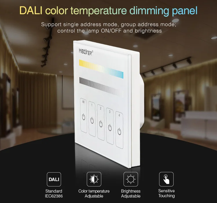 MiBOXER DALI 86 Сенсорная панель яркость/CCT/RGB+ Регулируемая Цветовая температура умный светодиодный диммер контроллер DP1/DP2/DP3 для светодиодной ленты светильник
