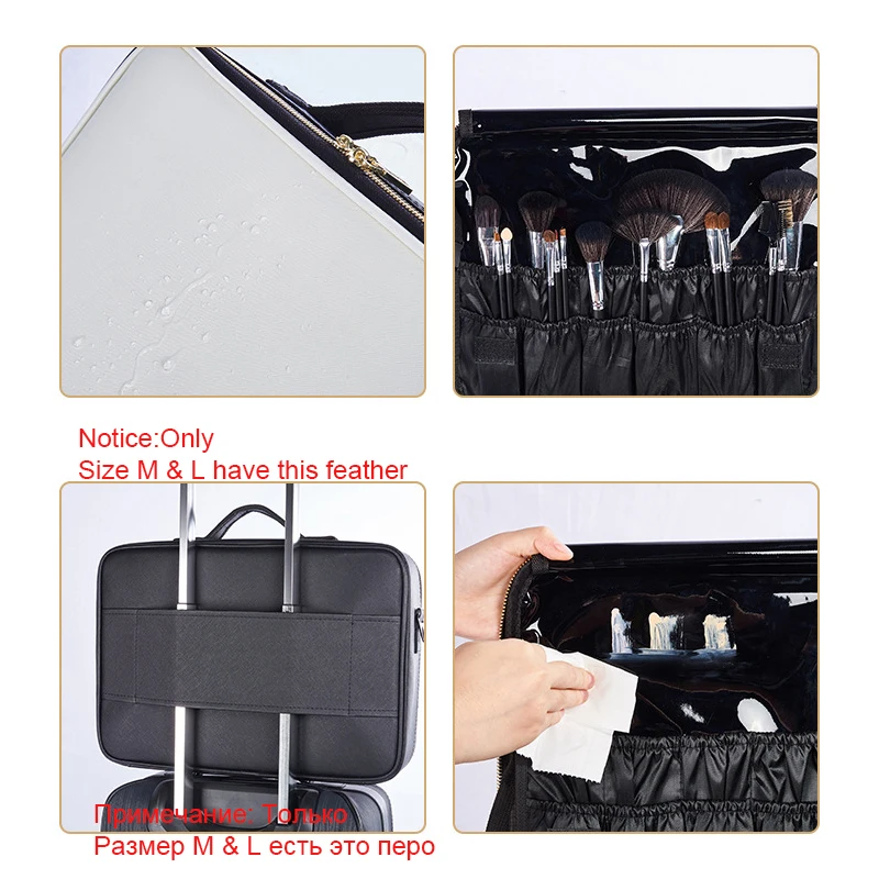 

High Quality PU Makeup Organizers Women Professional Cosmetic Case Beauty Travel Large Capacity Toiletry Wash Suitcases Supplies