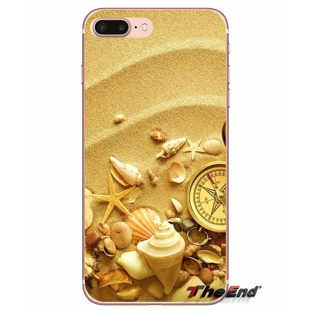Мягкий чехол для Huawei G7 G8 Ascend P7 P8 P9 Lite Honor 4C 5X 5C 6X Mate 7 8 9 Y3 Y5 Y6 II Pro pastel Beach sea shell starfish |