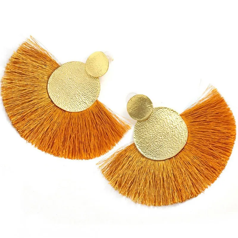 Модные красные длинные серьги с кисточками для женщин винтажные богемные