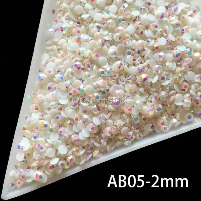 

1000pcs/bag SS6 DIY nail art tips of shiny Jelly Laser candy white AB 2mm resin Rhinestone adornment mobile phone AB05