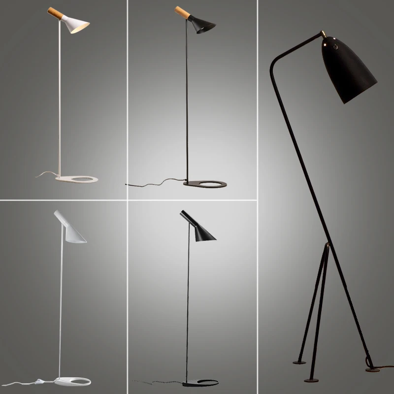 Торшер белый пол Дизайн Лофт Стенд черный хром торшер свет er LED Освещение кабинет