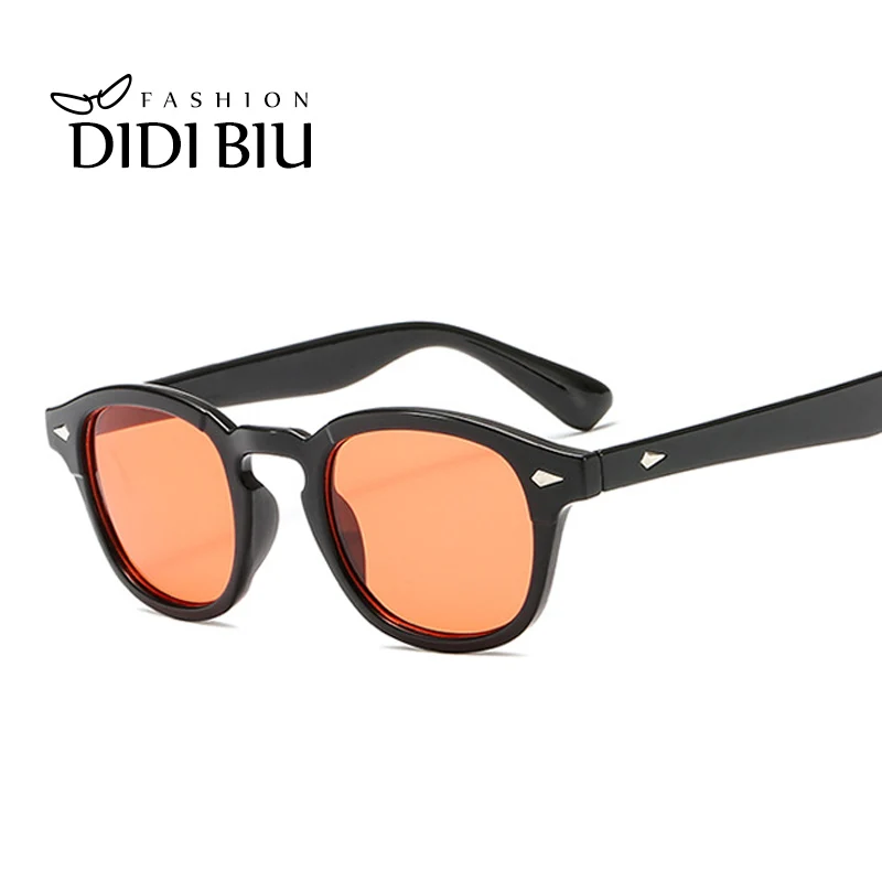 Маленькие круглые прозрачные солнцезащитные очки мужские черные леопардовые