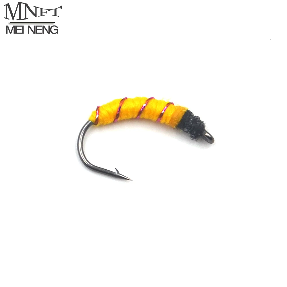

MNFT 10PCS #10 Yellow Nymphs Tying Hook Trout Fishing Fly Lures