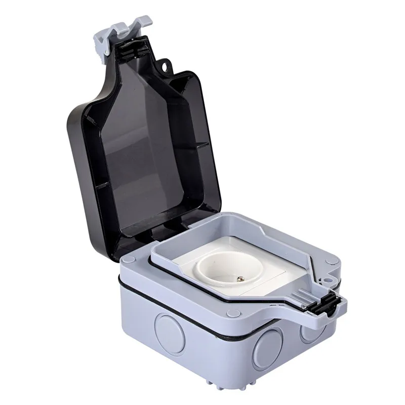 IP66 16A 250V IP44 EU внешняя розетка питания черный белый Франция водонепроницаемая