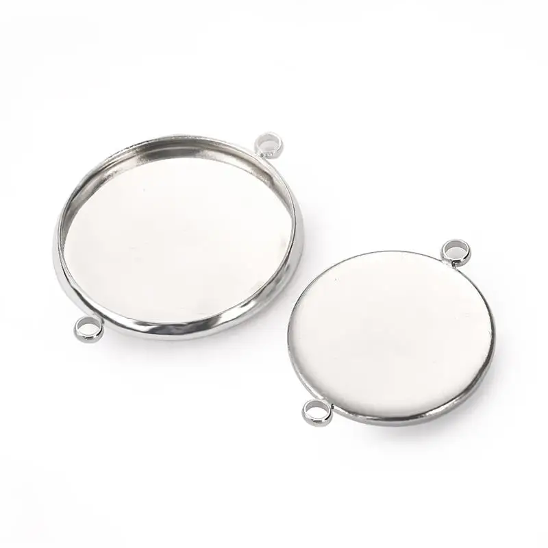 Silver 10 шт. 10/12/14/16/18/20/25 мм кабошоны круглые кабошоны Базовые разъемы Камея База оправа гнездо пустой DIY ювелирные изделия для кулон ювелирных изделий - Цвет: Silver