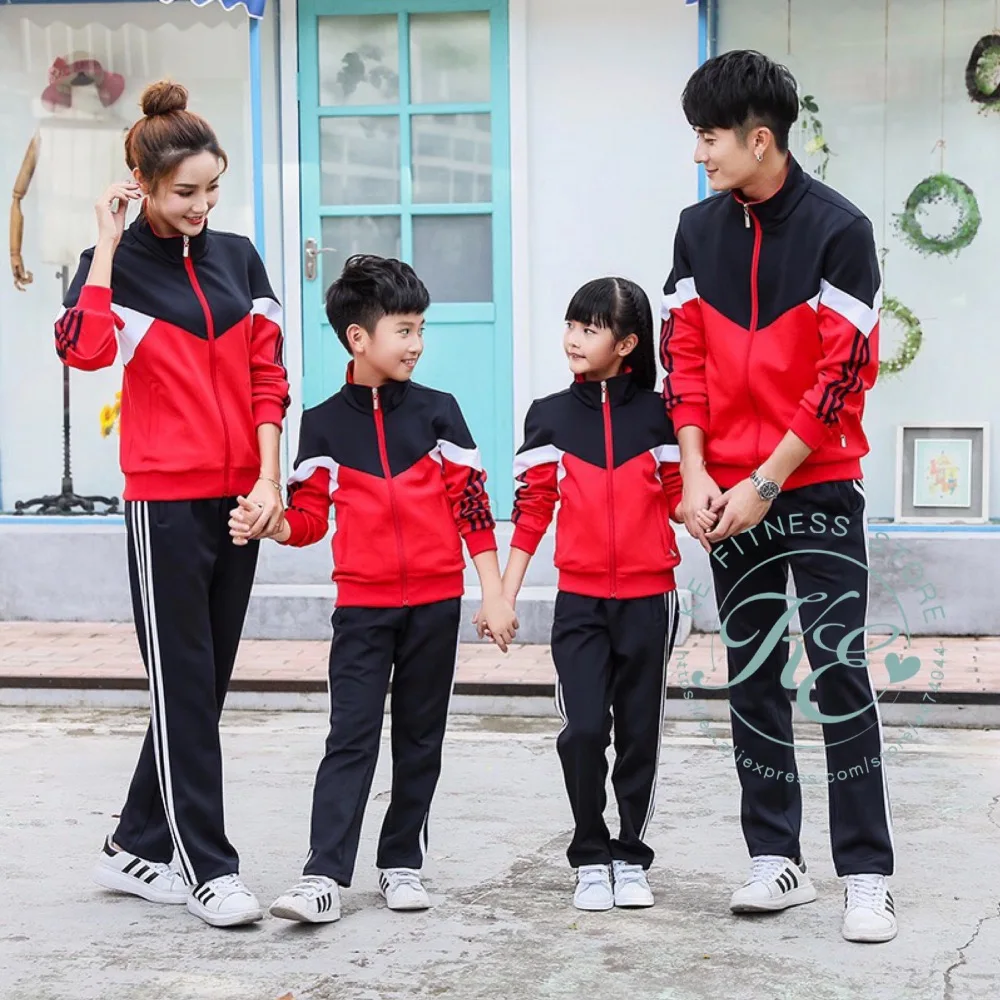 Ropa deportiva para la familia hombre nino nina mujer chandal deportivo pantalon chaqueta traje deportivo; Спортивный комплект для семьи и детей