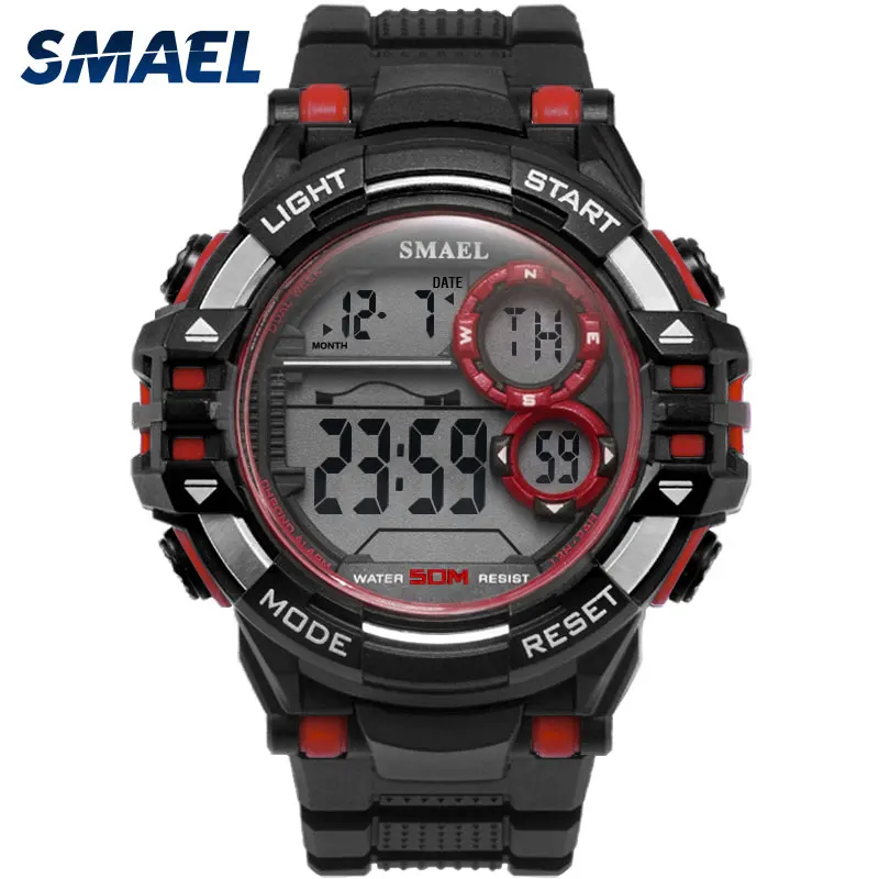 Smael мужские цифровые часы электронные военные для плавания водонепроницаемые 50 м