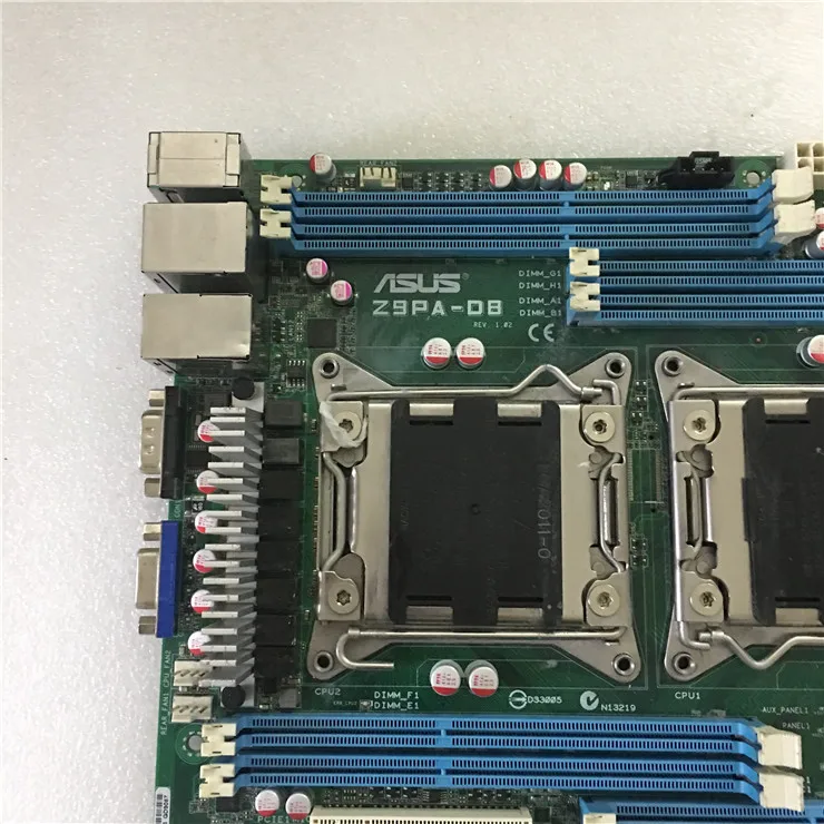 Оригинальная материнская плата для ASUS Z9PA-D8 DDR3 LGA 2011 USB2.0 USB3.0 64GB C602 Чип 8 слотов памяти Настольный сервер материнская плата