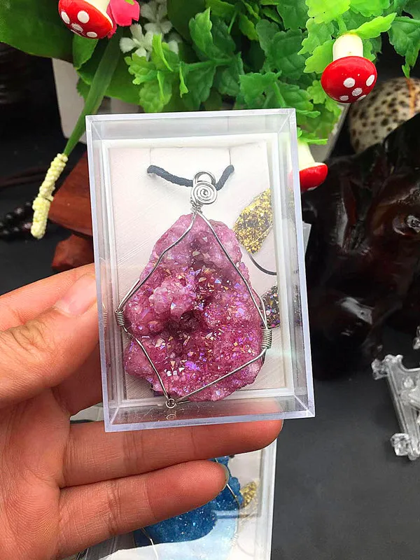 4 шт. красивый натуральный Ангел ореол Кристалл образец с подвеской камень