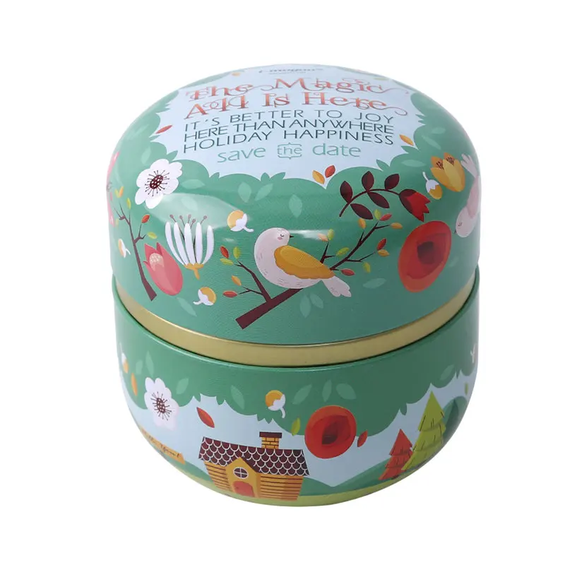 Green park Новые банки для чайных конфет, круглая жестяная коробка с 2 крышками, контейнер для хранения конфет, ювелирных изделий, органайзер для мелочей, подарочная упаковка, железная коробка - Цвет: Green park