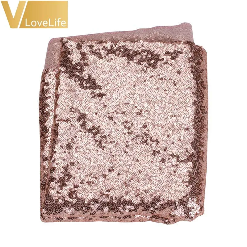 rose gold 100x150 см/120x180 см сверкающая скатерть с пайетками для свадебной вечеринки Золотое и Серебряное шампанское украшение скатерти - Цвет: rose gold