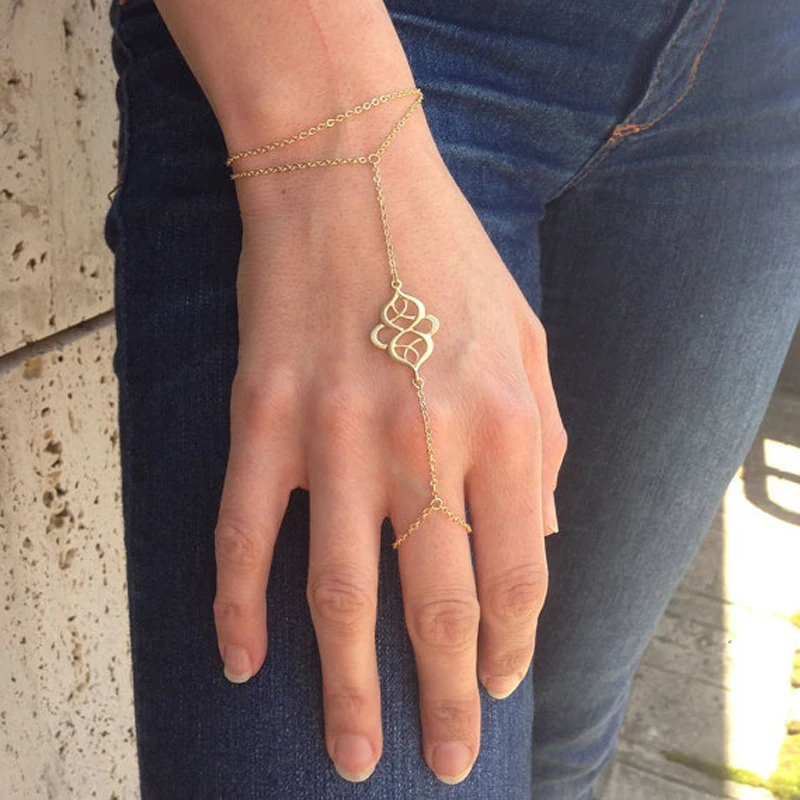 Женский браслет цепочка под золото или палец|Браслеты с шармами| |