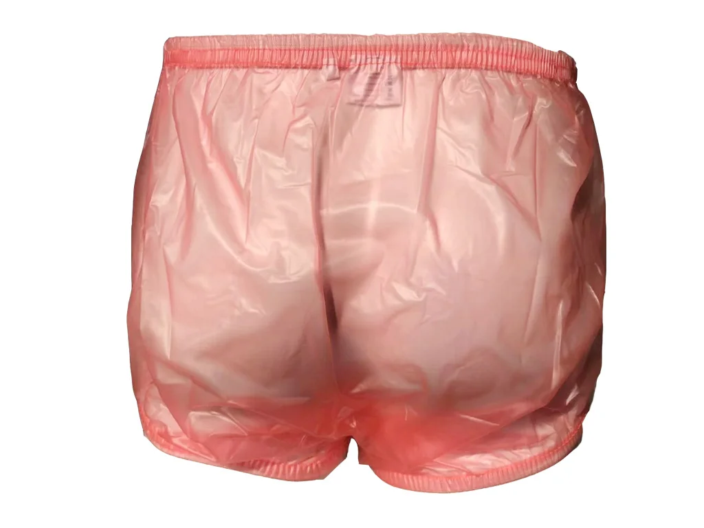 ABDL Haian взрослых недержание Pull-on Пластиковые Брюки цвет прозрачный розовый 3 Упаковка