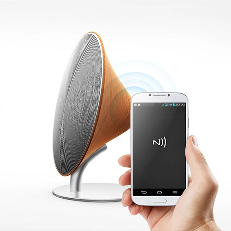 Деревянный портативный беспроводной динамик сабвуфер Solo One Bluetooth NFC полный диапазон 2,0 каналов сенсорная поверхность AUX домашний аудио для телефона
