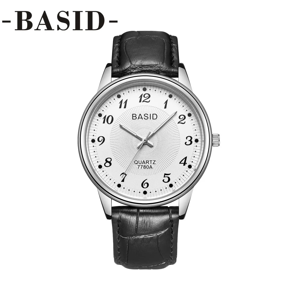 Часы наручные BASID мужские/женские кварцевые брендовые водонепроницаемые с
