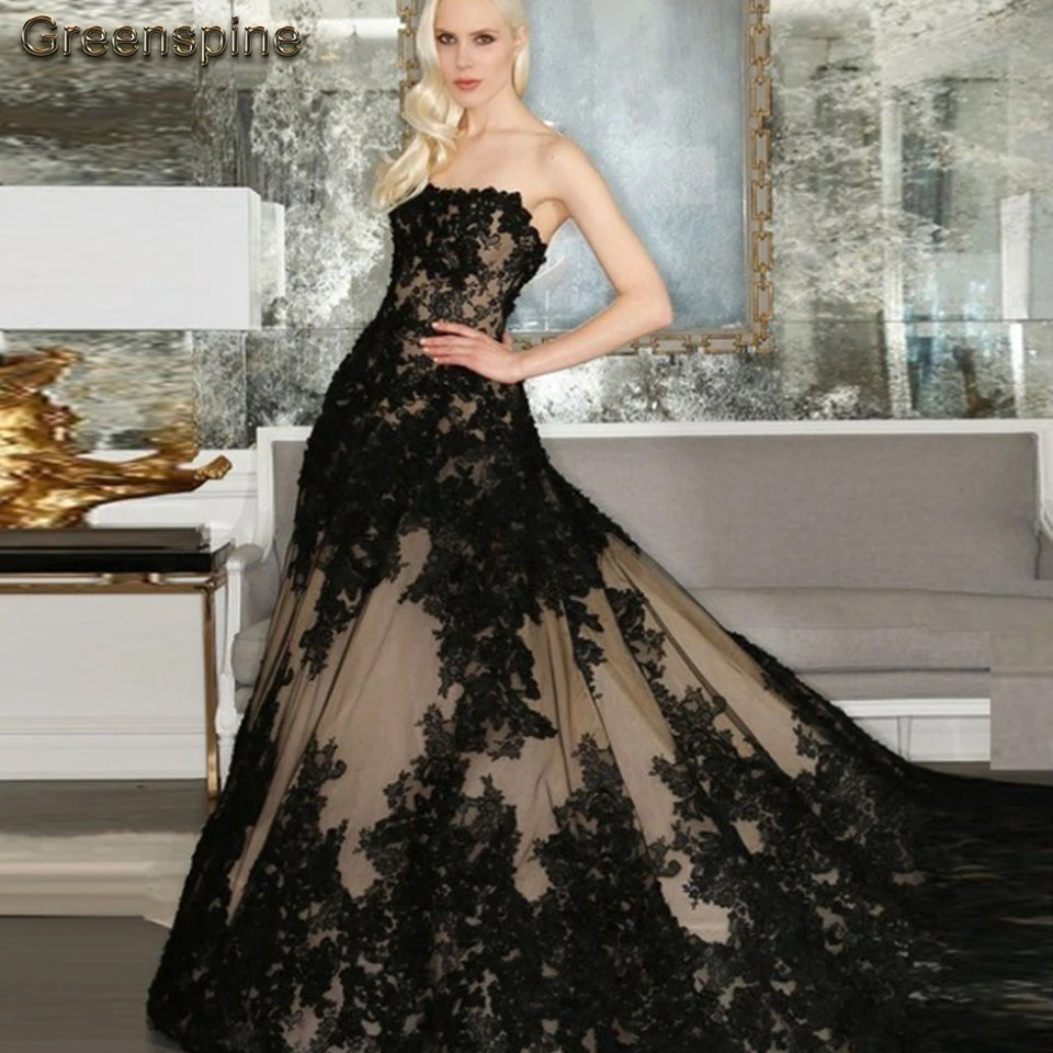 Готическое черное свадебное платье трапециевидной формы элегантное невесты без