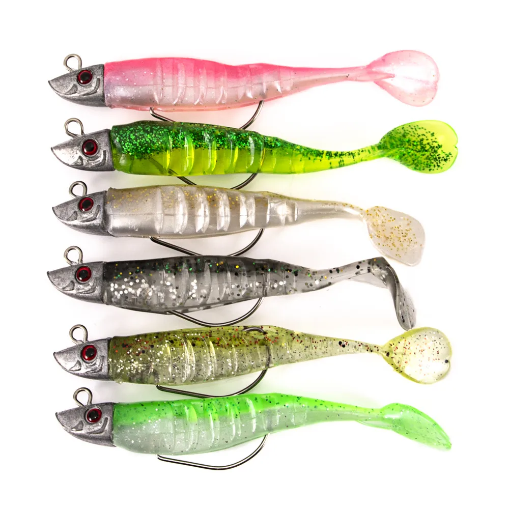 10.5cm 11.5cm Lead Head Jig T Tail Fishing Lure DIY Jigging Soft Bait with Single Hook Pesca Sea Bass Baits | Спорт и развлечения