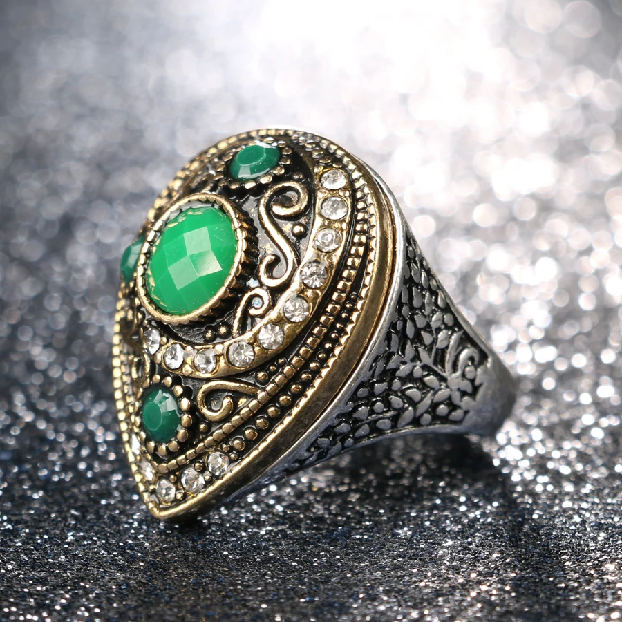 Из Индии большие кольца для женщин золотого цвета винтажные капли воды