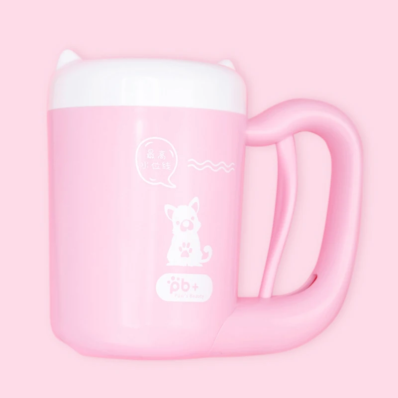 Pink Домашнее животное кошка собака грязной лапой чистые чашки инструмент для очистки щетка для мытья стиральная машина поставки автоматическая очистка чашка Уход за лошадьми - Color: Pink