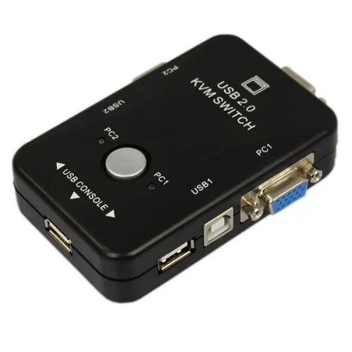 2 Порты и разъёмы USB 2.0 kvm переключатель Мышь клавиатура видео комплект с KVM