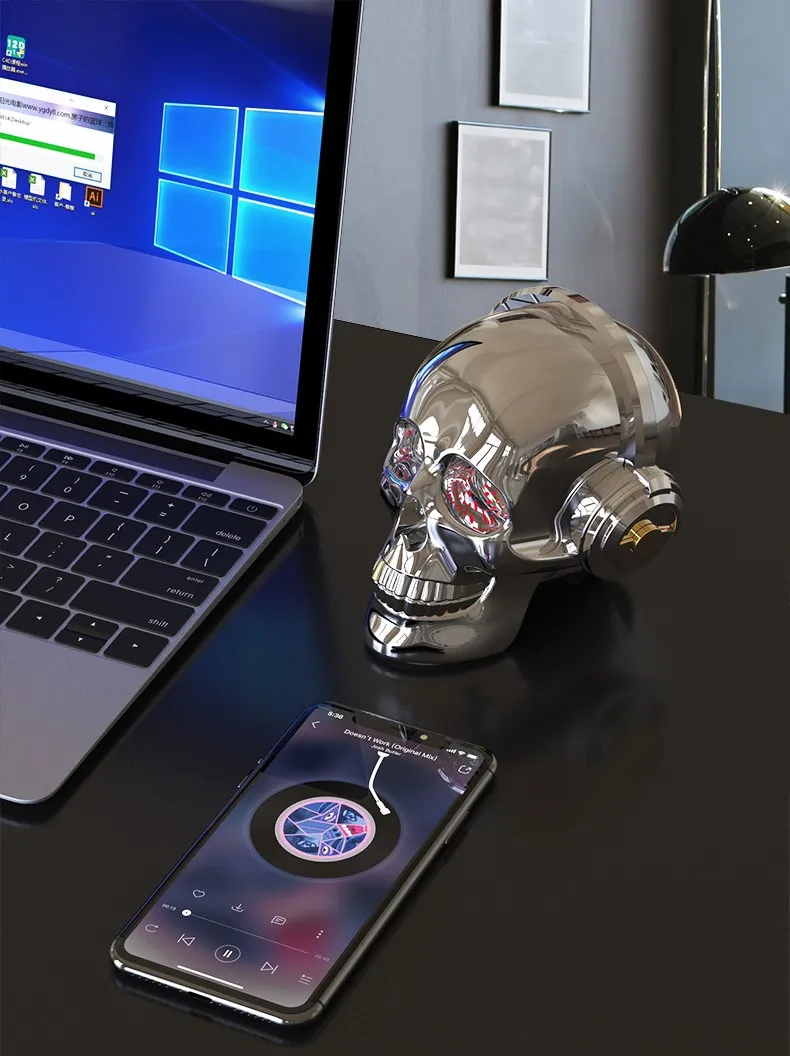 V7 Gute Aero динамик в форме черепа счастливый Dazzle USB Портативный беспроводной Bluetooth