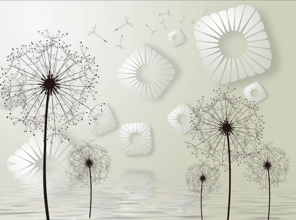 Пользовательские фото обои 3D стереоскопические Одуванчик пользовательские ТВ