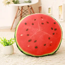 Watermelon Пена шары Фрукты Круглый спандекс декор подушки сиденья Подушка киви оранжевый дракон фрукты Арбуз дети для дивана, стула Подушка 38 см - Цвет: Watermelon