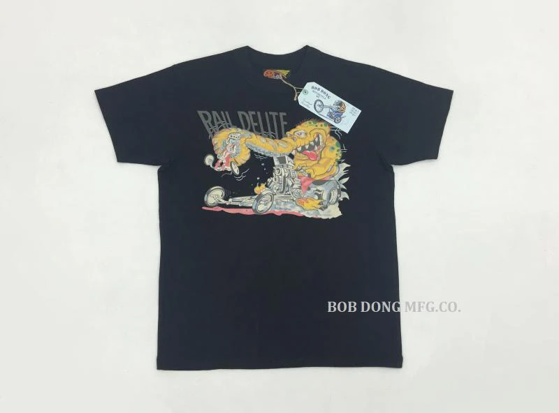BOB DONG 60s Hot Rod мотоциклетные Ретро футболки мужские мультфильм печати короткий рукав
