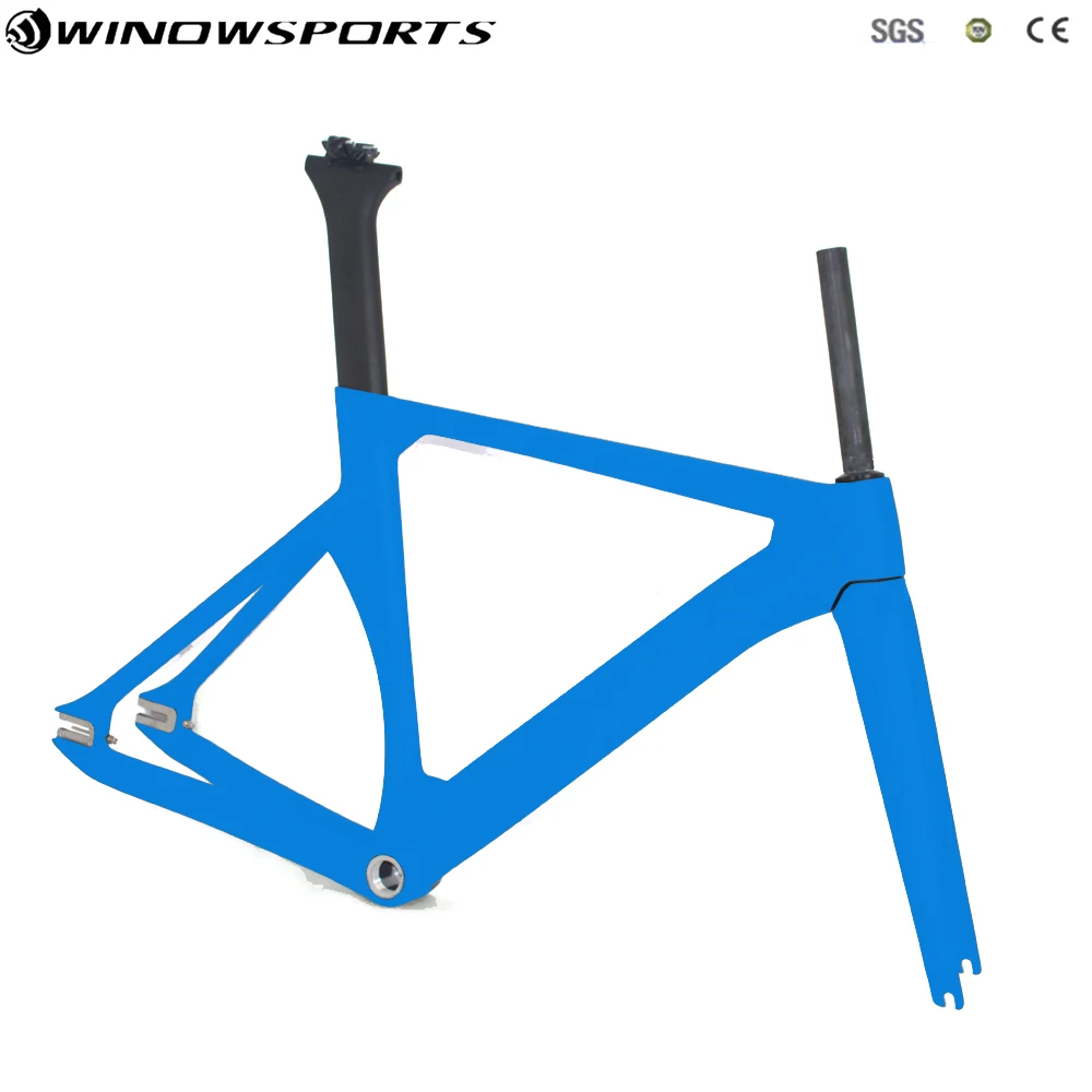 Blue Glossy Новинка из углеродистого волокна с полным покрытием трековая карбоновая рама углеродного волокна трековая рама дорожного кадров с фиксированной передачей велосипедная Рама - Цвет: Blue Glossy