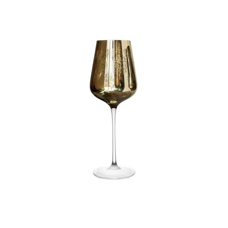 High end luxury wine set gold silver electroplated goblet crystal red model room decoration | Дом и сад
