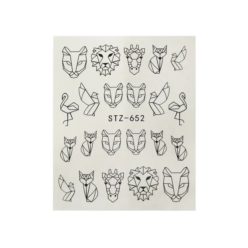 5Pc STZ652 5 шт драгоценный камень наклейки для ногтей s наклейки Черная кружевная наклейка с цветком для ногтей DIY французский дизайн ногтей украшения клей Фольга Наклейка - Цвет: 5Pc STZ652