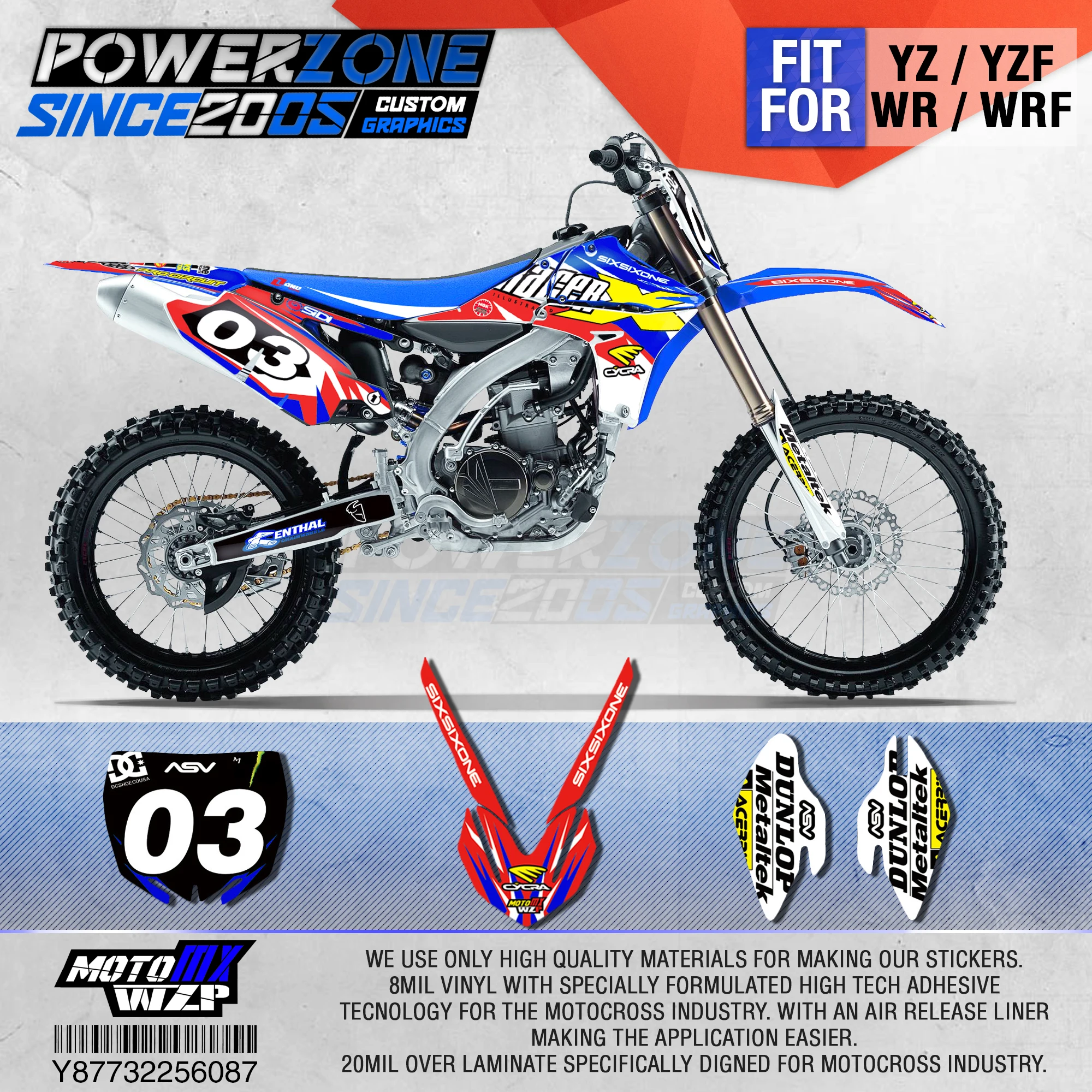 

PowerZone Customized Team Graphics Backgrounds Decals 3M Custom Stickers For YAMAHA YZF450 YZ YZF WR WRF 2010 2011 2012 2013 087