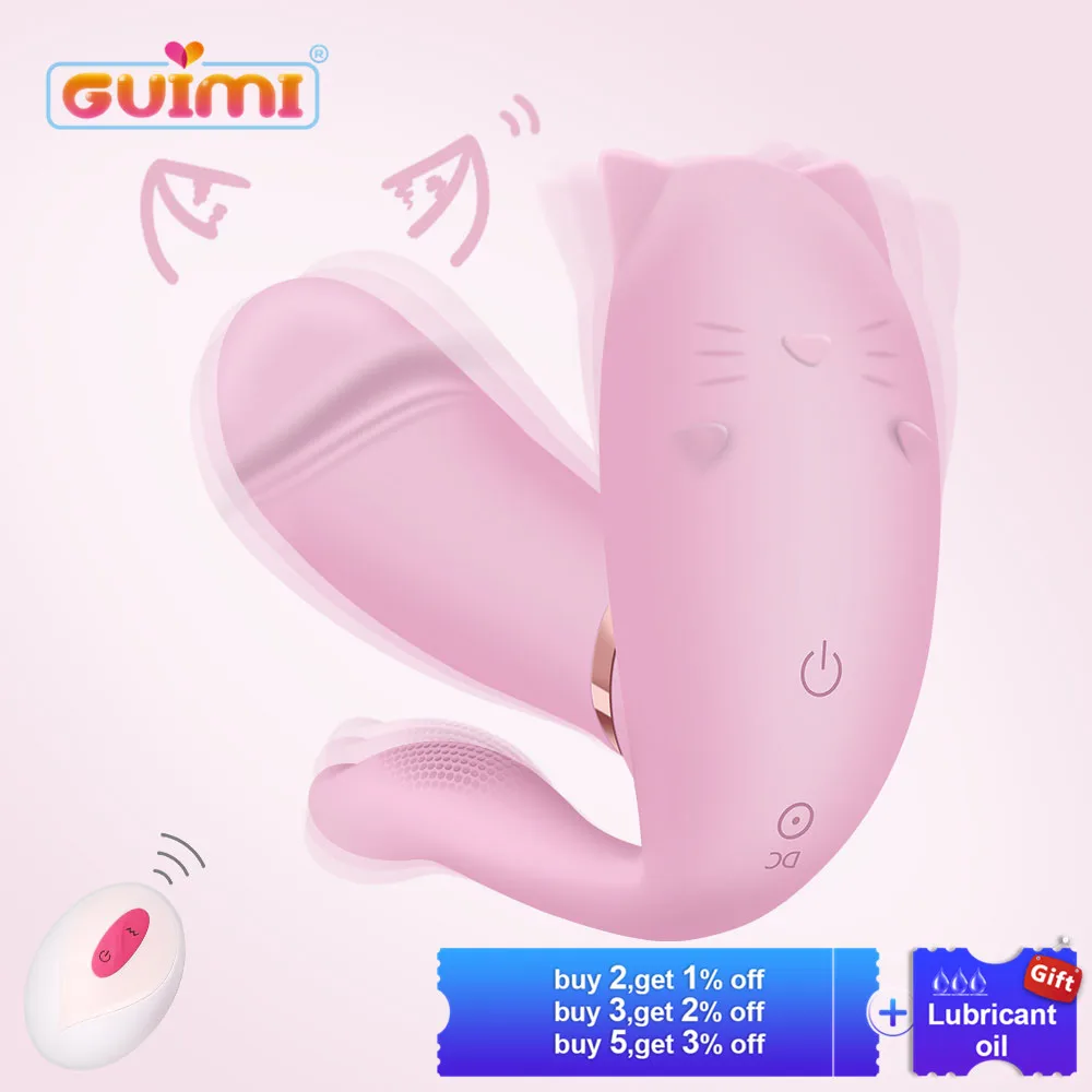 GUIMI Удаленная кошка вибратор G spot Дилдо Vibrador влагалище плотный Вибрационный