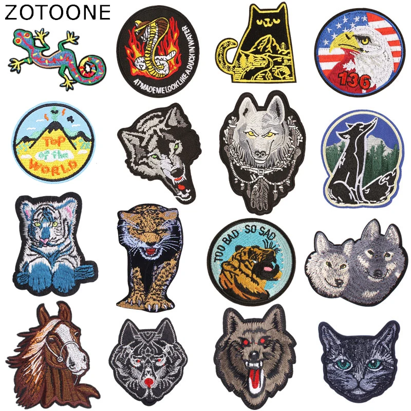 ZOTOONE южная сторона змея Волк тигр железные нашивки на одежду наклейки вышивка DIY Мультфильм пришить патчи фетровые аппликации D
