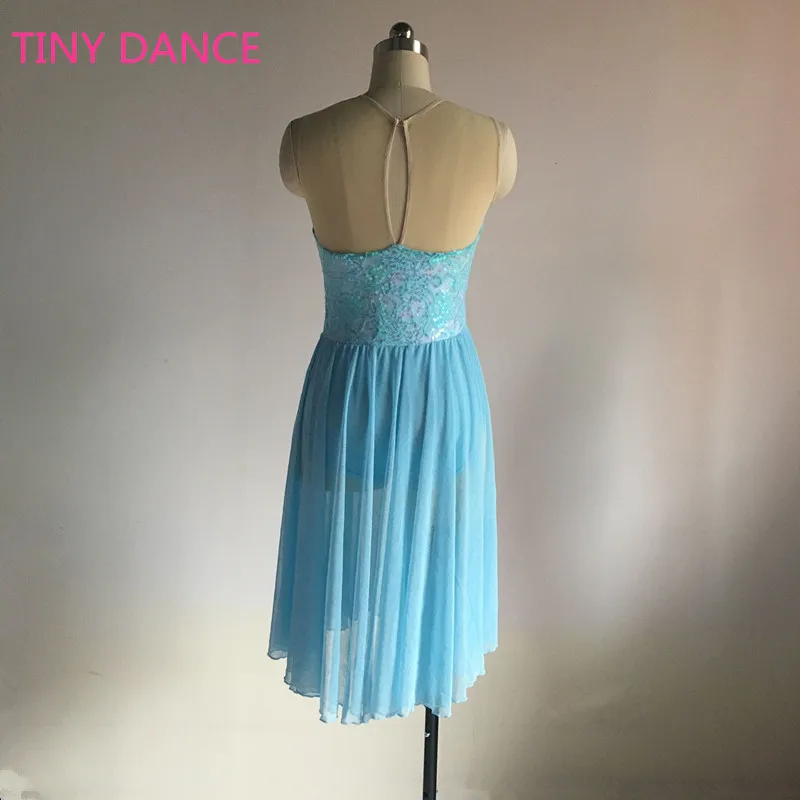 Новое поступление синее кружевное платье с блестками для девочек костюм балета