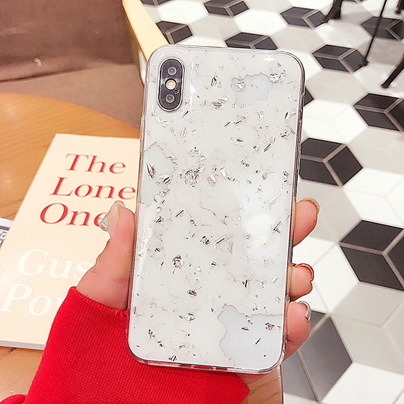 WMZSUCC Bling цвет серебристый золотой фольга мрамор блеск чехол для телефона iPhone 6S 6 8