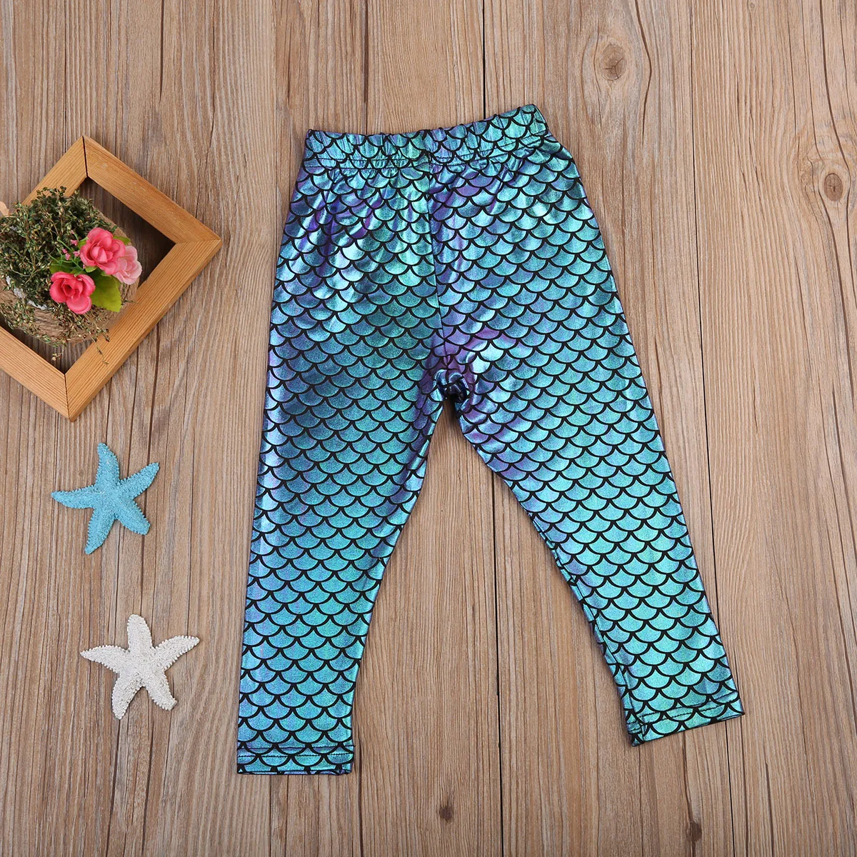 Детские обтягивающие леггинсы Pudcoco для маленьких девочек с блестящими рыбьими