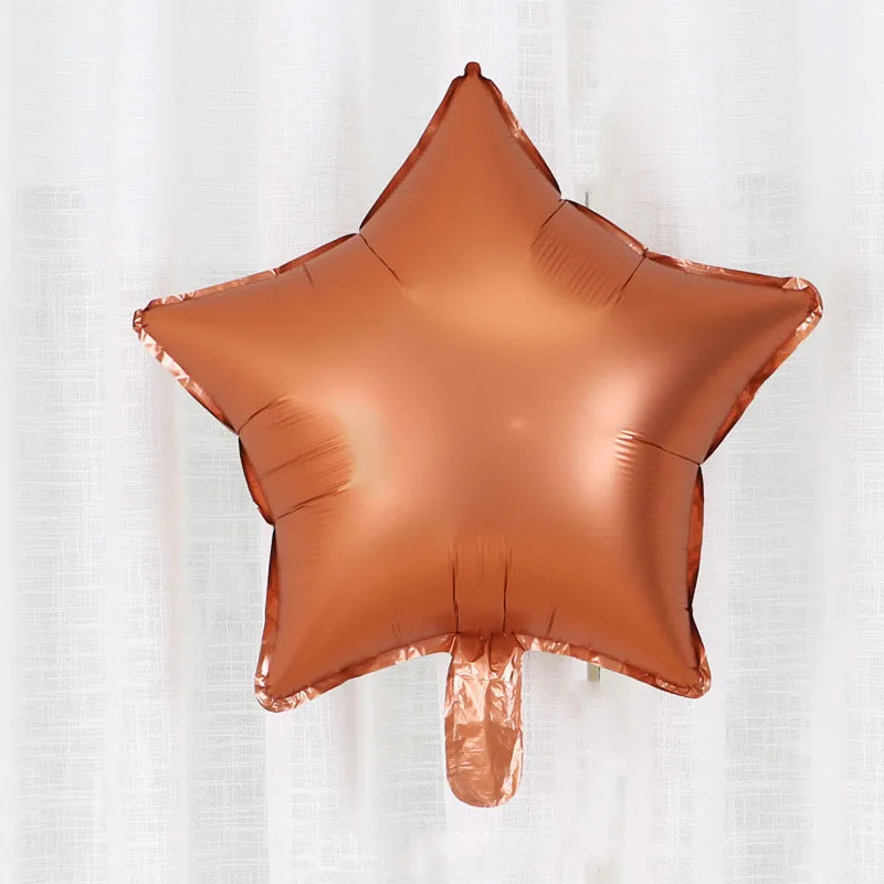 Champagne Star 1 шт. 18 дюймов Сердце Звезда металлик матовое сердце гелиевый воздух воздушный шар из фольги шары для свадьбы и дня рождения вечерние украшения для детского душа - Цвет: Champagne Star