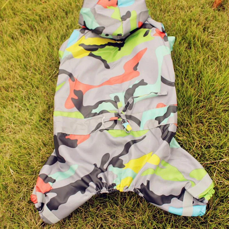 Крутой Камуфляжный плащ для собак с капюшоном водонепроницаемый дождевик