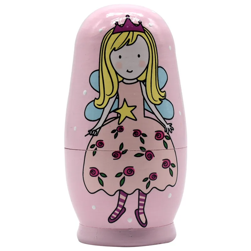 SUKIToy Kids Toys 5pcs Matryoshka Doll Russian Nesting Dolls Princess Gift For Newborn Baby Girl Preschool Toy 7.3X7.3X14CM|matryoshka dolls|nesting