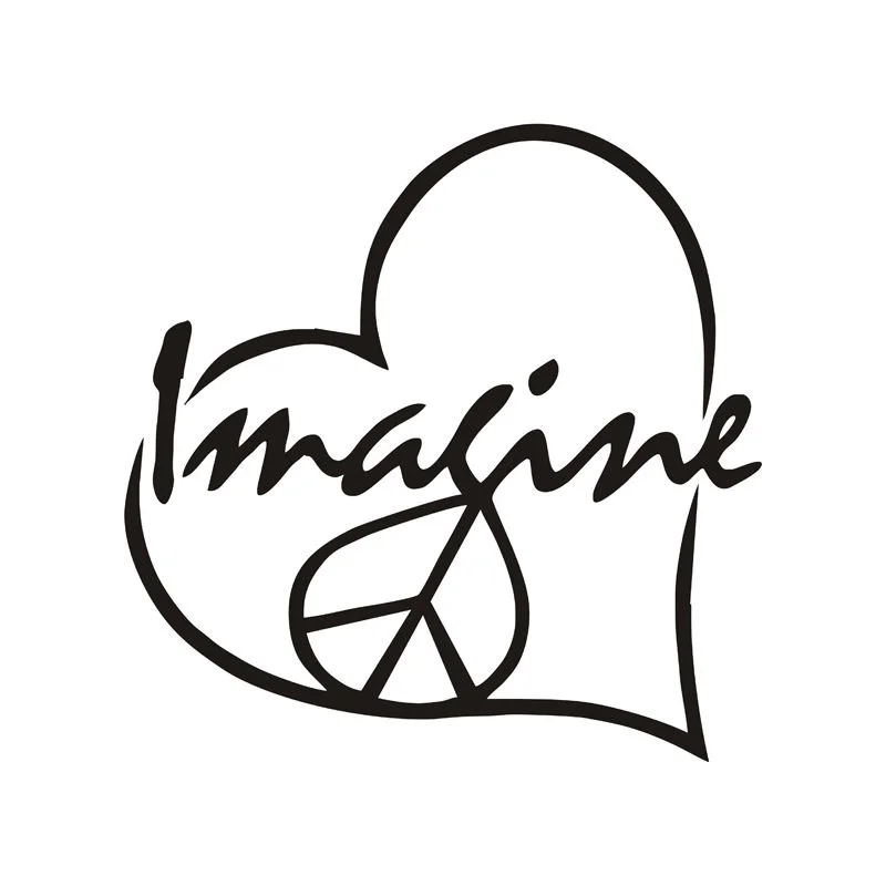 12*12 см Imagine Peace Love Heart виниловые наклейки на Автомобильные топливные колпачки