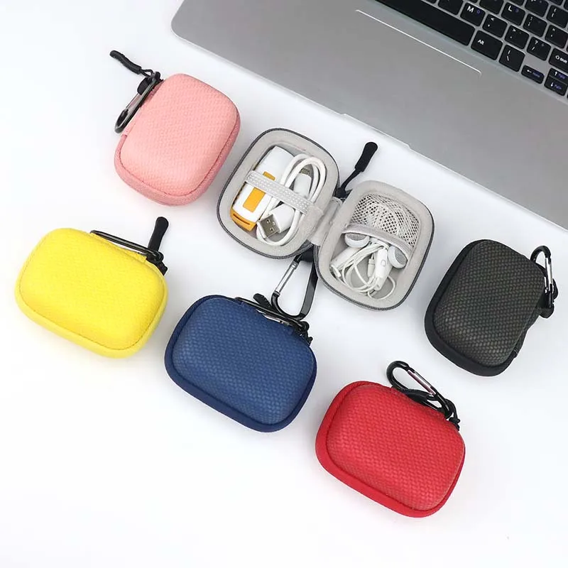 IKSNAIL Portable Mini Square Hard Storage Case Bag With Hook For Earphone Headphone Cables SD TF Cards Digital Box Cases | Электроника