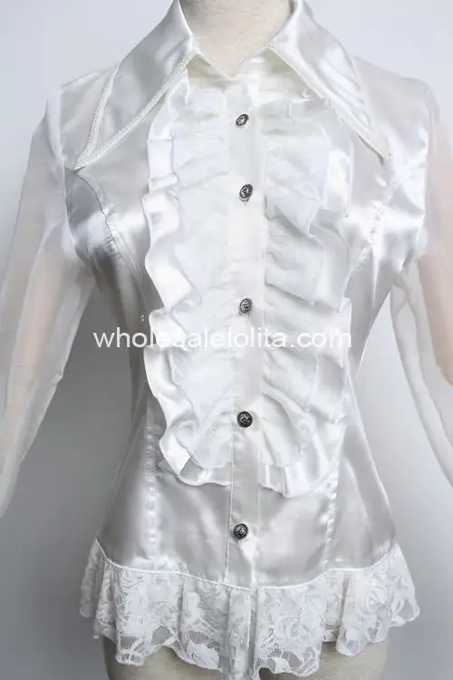 

Custom Made Blouse White Banquet Gothic Lolita Blouse Lace Lolita Shirt Gothic Blouse