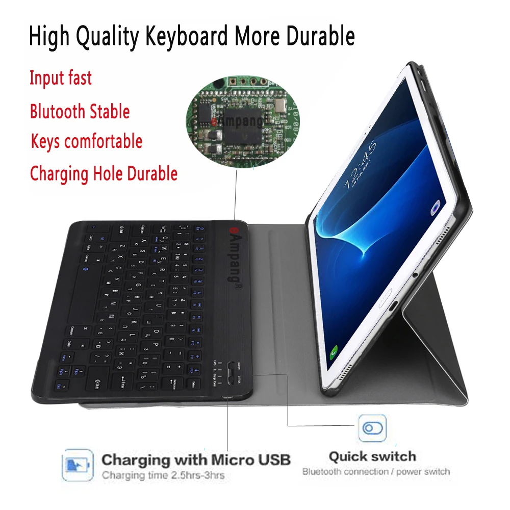Английский русским и испанским языком чехол для Samsung Galaxy Tab A A6 10 1 2016 SM-T580 SM-T585 T580 T585