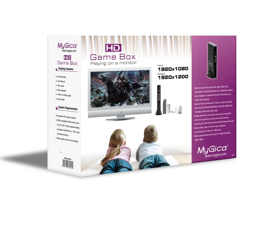 Geniatech Mygica HD GAMEBOX видео/AV/YPbPr/композитный/s-видео VGA конвертер, PS2/PS3/xbox 360/VHS видео конвертер