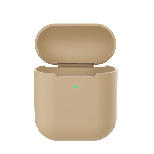 Milk tea Чехол для наушников Apple AirPods 2 силиконовый чехол беспроводные Bluetooth наушники для Air Pods Чехол защитный для AirPod Тонкий чехол - Цвет: Milk tea