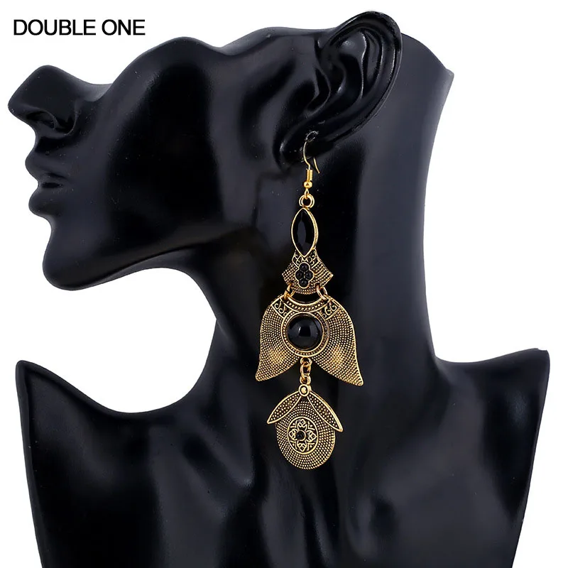 Длинные серьги-подвески в этническом стиле богемные винтажные массивные